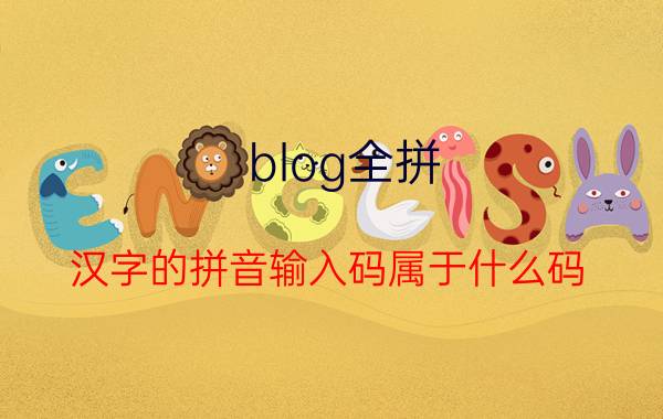 blog全拼 汉字的拼音输入码属于什么码？